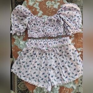 For Love And Lemons Purple Floral Set
